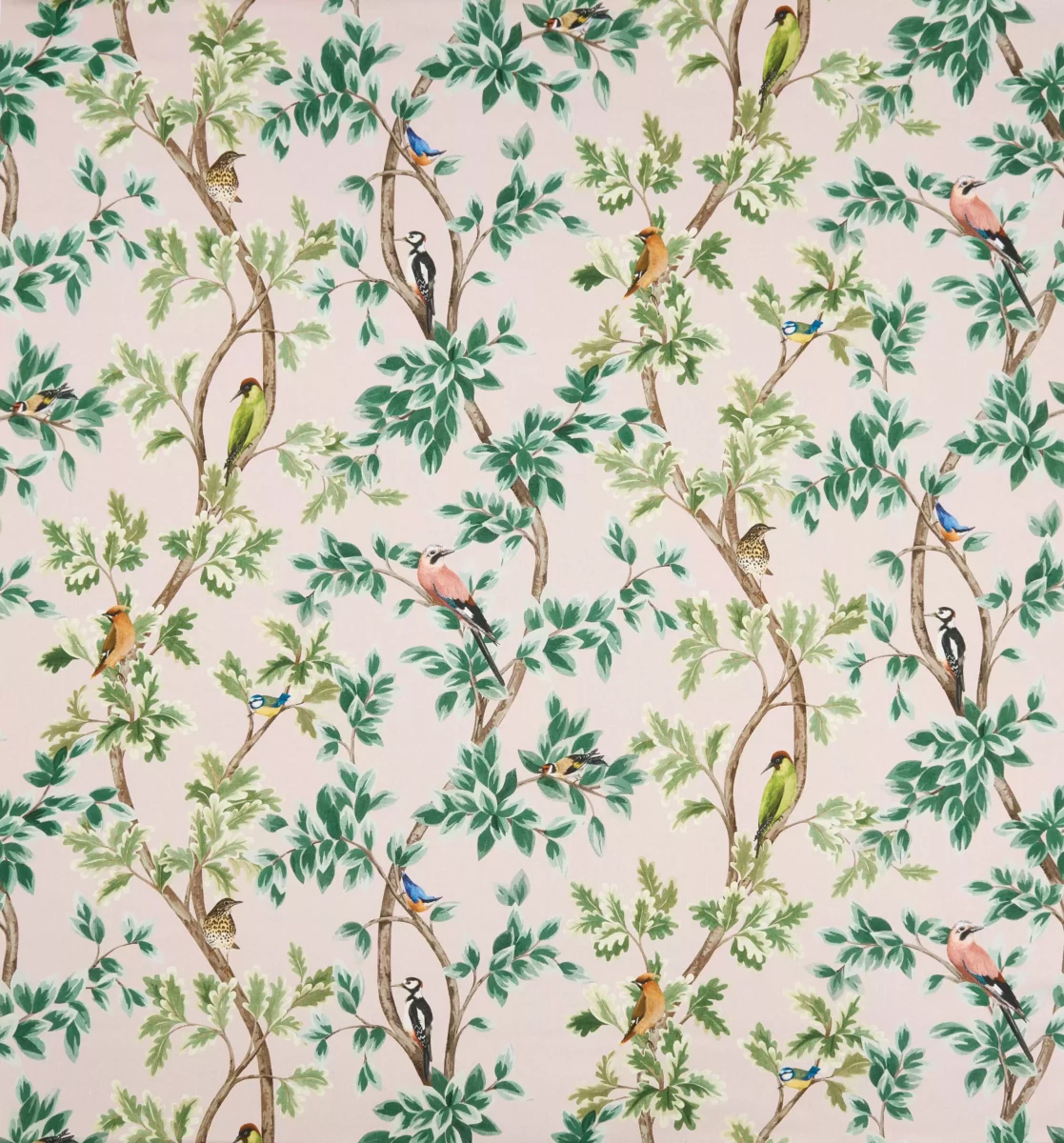 Netherfield Fabric - Blush by pink botanical printed fabric from Osborne & Little