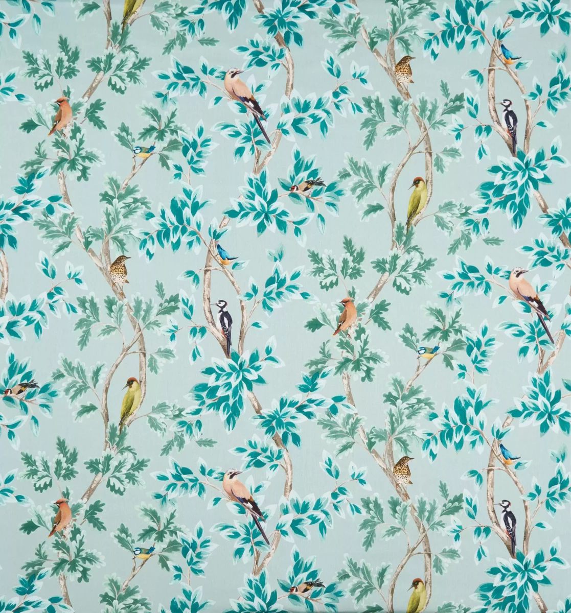blue botanical printed fabric from Osborne & Little