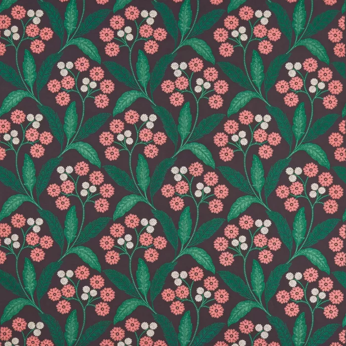 Rushworth Fabric - Aubergine /  Coral – Aubergine / Coral swatch