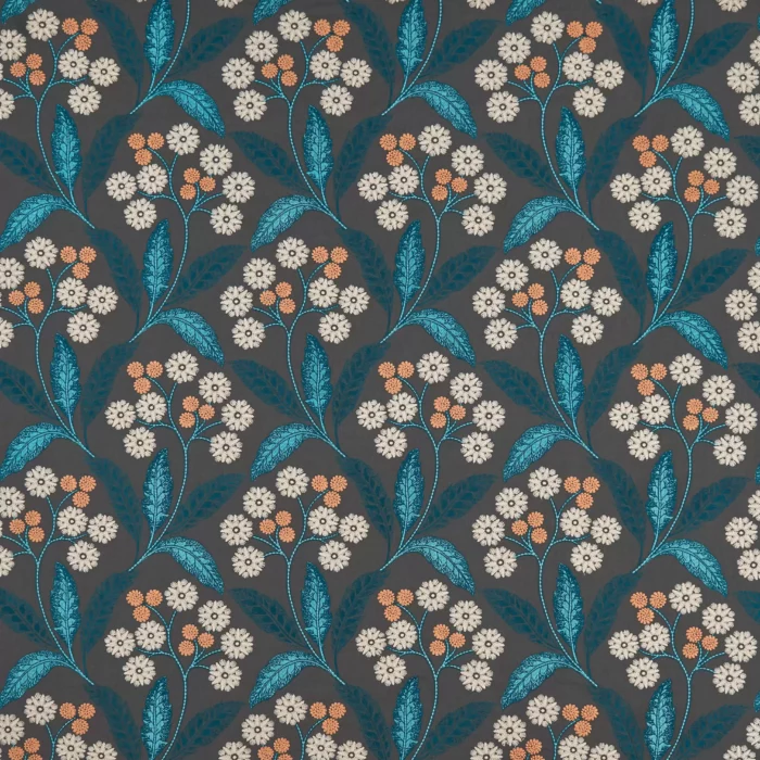 Rushworth Fabric - Charcoal /  Teal – Charcoal / Teal swatch