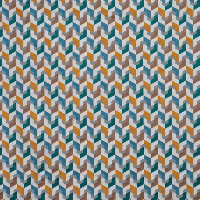 Pageant Fabric - Teal /  Saffron / Petrol / Steal – Teal / Saffron / Petrol / Steal swatch