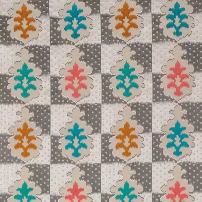 Jamboree Fabric - Gold /  Turquoise / Coral – Gold / Turquoise / Coral swatch