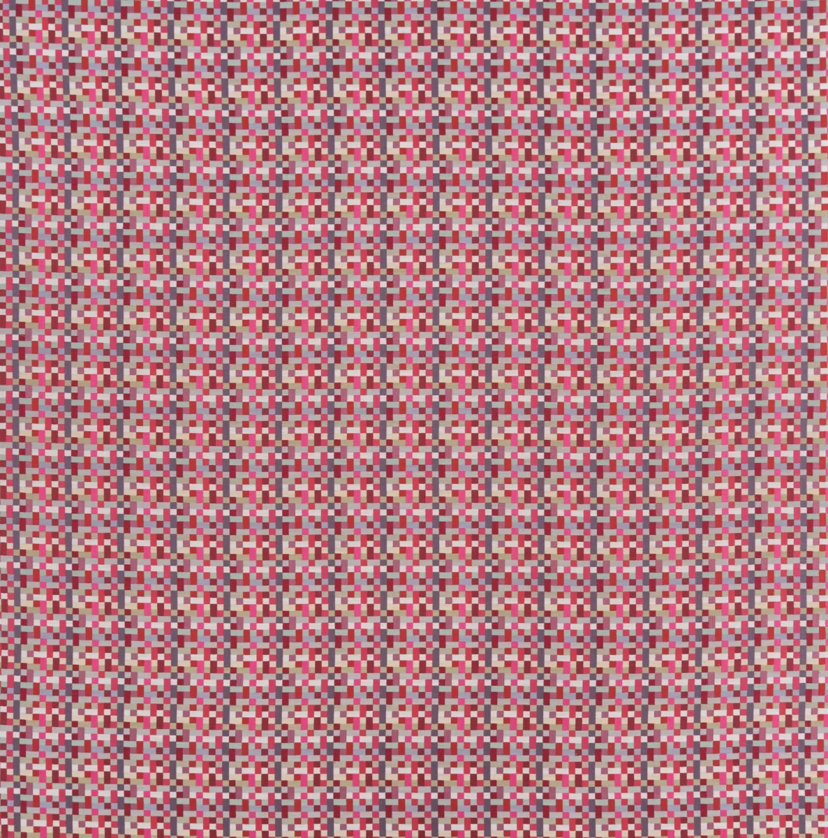 Jukebox Fabric - Cherry / Grey by pink checked jacquard fabric from Osborne & Little