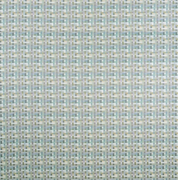 Jukebox Fabric - Silver / Stone by blue checked jacquard fabric from Osborne & Little