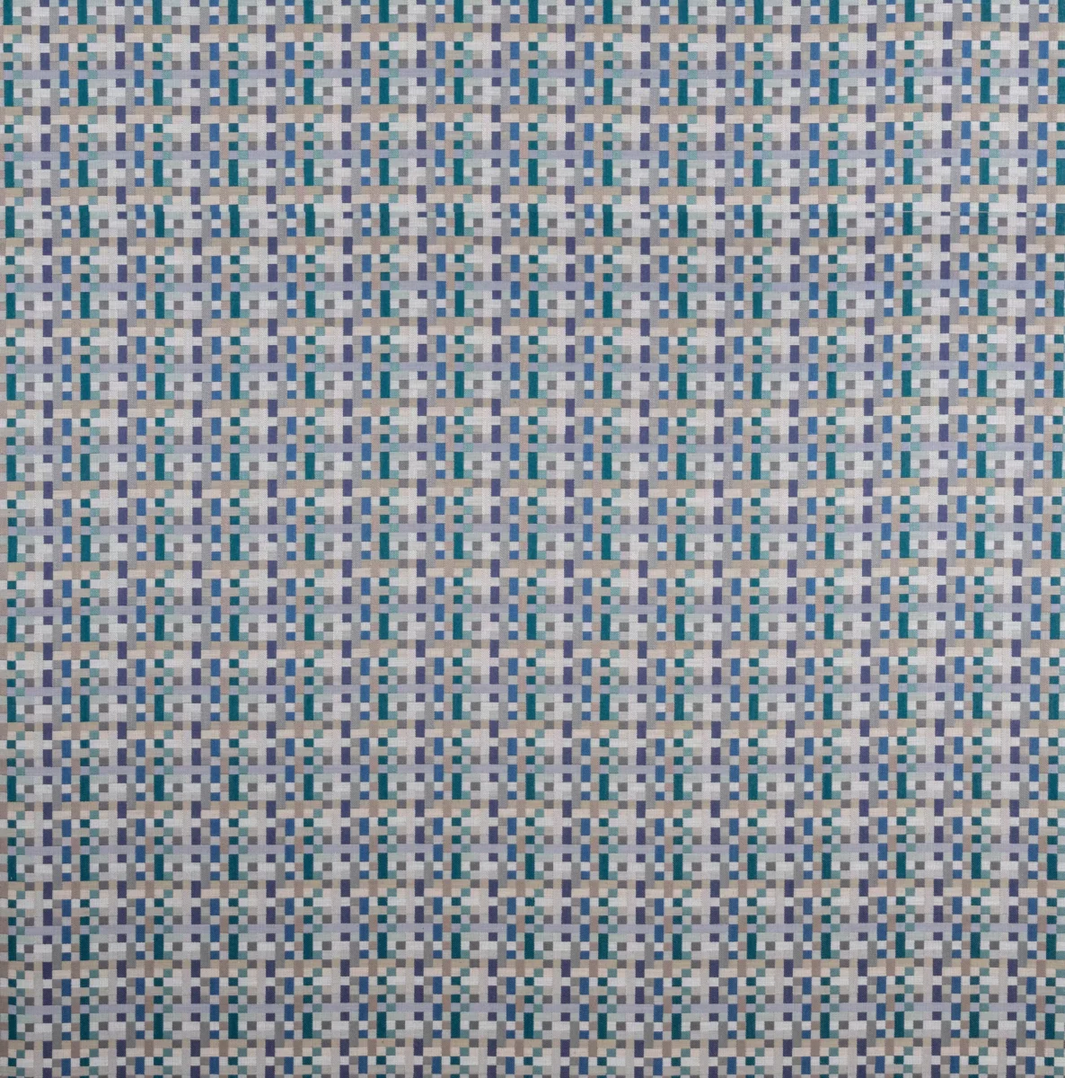 Jukebox Fabric - Forest / Stone by blue checked jacquard fabric from Osborne & Little