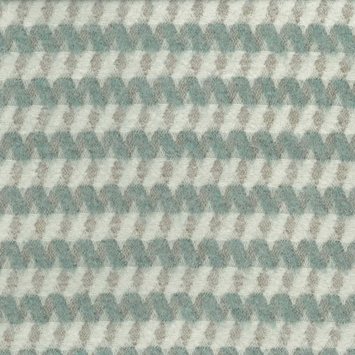 Mouflon Twill Fabric - Ivory / Aqua by green striped woolen fabric from Osborne & Little