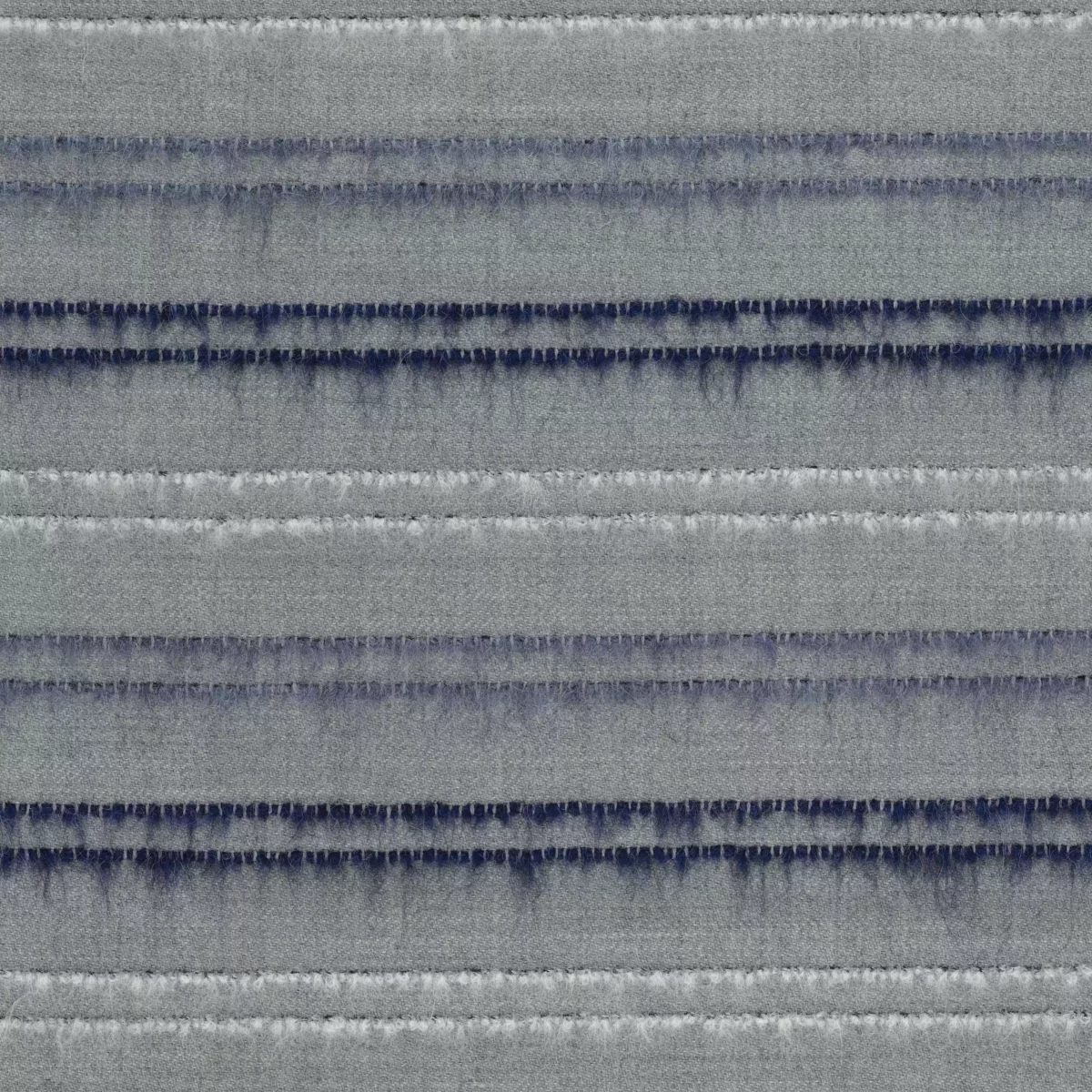 Mouflon Stripe Fabric - Indigo / Grey by blue striped woolen fabric from Osborne & Little