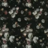 black-grey botanical velvet-chenille fabric from Osborne & Little