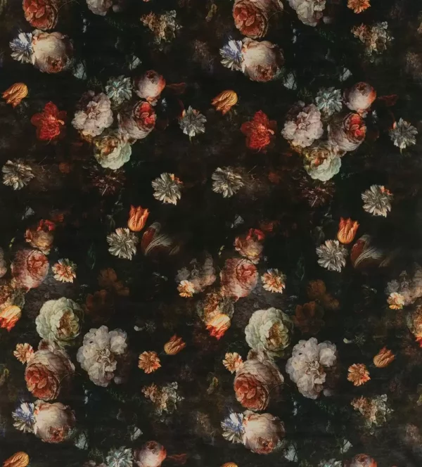 brown botanical velvet-chenille fabric from Osborne & Little