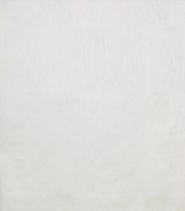 Torrent Fabric - Ivory by white striped velvet-chenille fabric from Osborne & Little