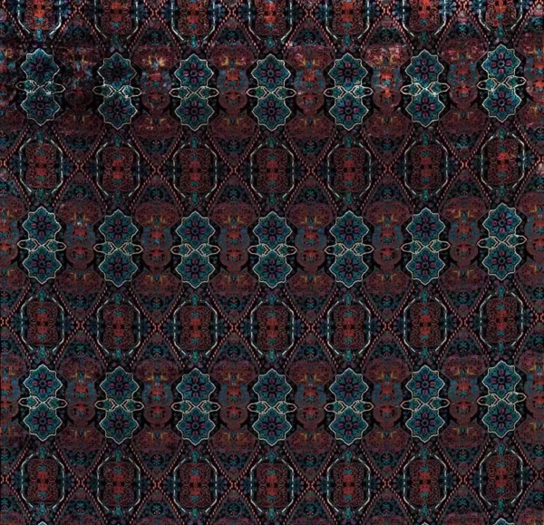 Iolanthe Fabric - Aubergine / Coral by blue traditional velvet-chenille fabric from Osborne & Little