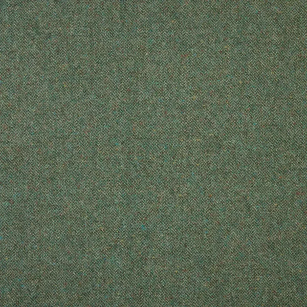Donegal Fabric - Evergreen by green plain woolen fabric from Abraham Moon & Sons