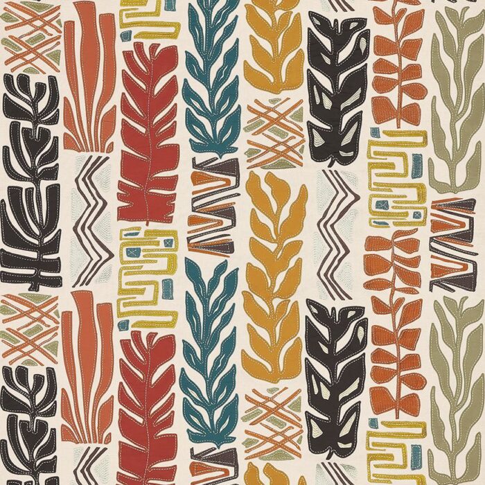 Totem Fabric - Charcoal / Terracotta swatch