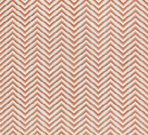 Canyon Fabric - Terracotta / Taupe by orange geometric embroideried fabric from Osborne & Little
