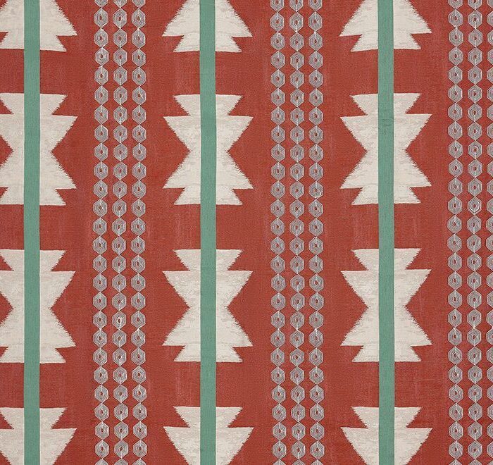 Chimayo Fabric - Terracotta / Teal swatch