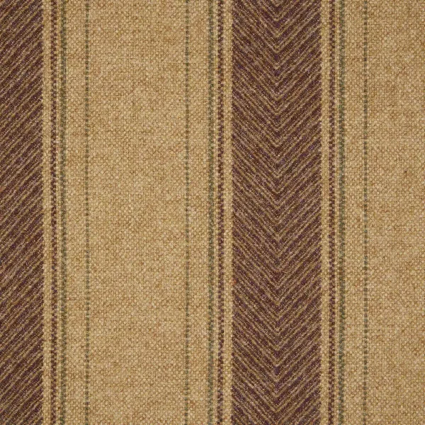 Regency Fabric - Terracotta by brown striped woolen fabric from Abraham Moon & Sons