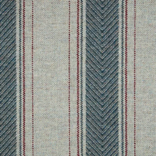 blue striped woolen fabric from Abraham Moon & Sons