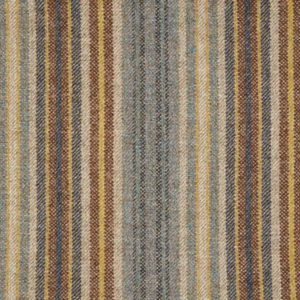 Burleigh Fabric - Denim / Gold by blue striped woolen fabric from Abraham Moon & Sons