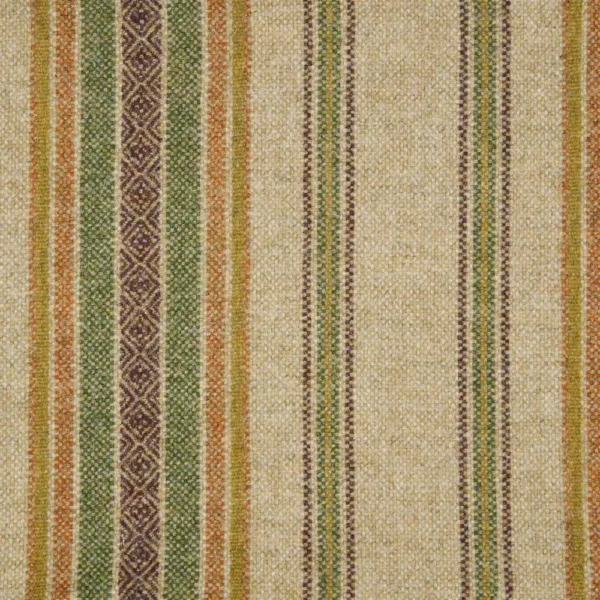 Blenheim Fabric - Natural / Olive by green striped woolen fabric from Abraham Moon & Sons