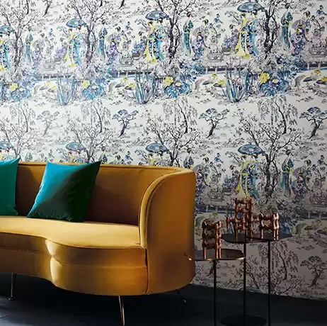Japanese Garden Wallpaper - Ochre by Japanese Garden Wallpaper - Ochre from