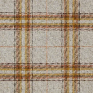 brown checked woolen fabric from Abraham Moon & Sons