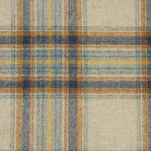 blue checked woolen fabric from Abraham Moon & Sons