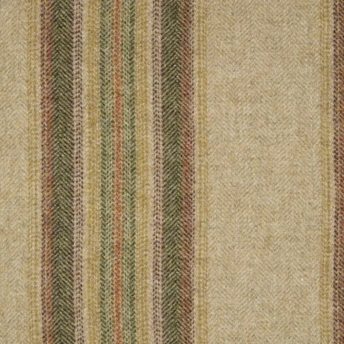 Wentworth Stripe Fabric - Natural / Olive swatch