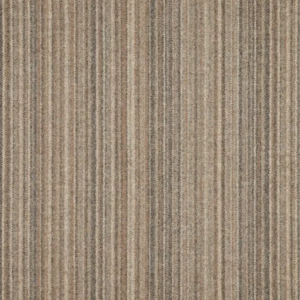 Brimham Fabric - Millstone by brown striped woolen fabric from Abraham Moon & Sons