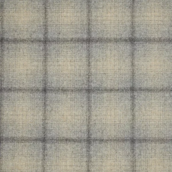 Barden Fabric - Limestone by black-grey checked woolen fabric from Abraham Moon & Sons
