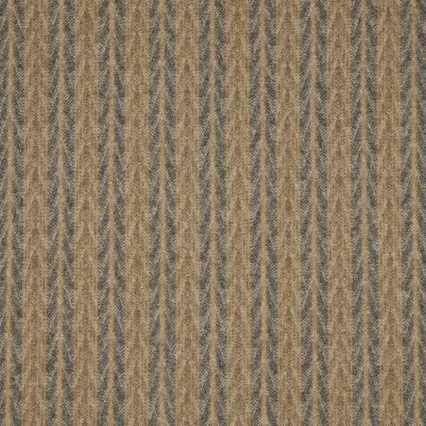 Kintail Fabric - Millstone by brown striped woolen fabric from Abraham Moon & Sons
