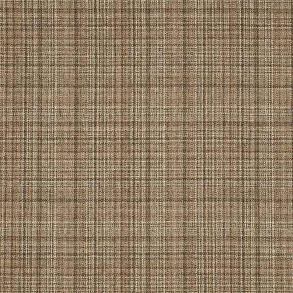 Gordale Fabric - Millstone by brown checked woolen fabric from Abraham Moon & Sons