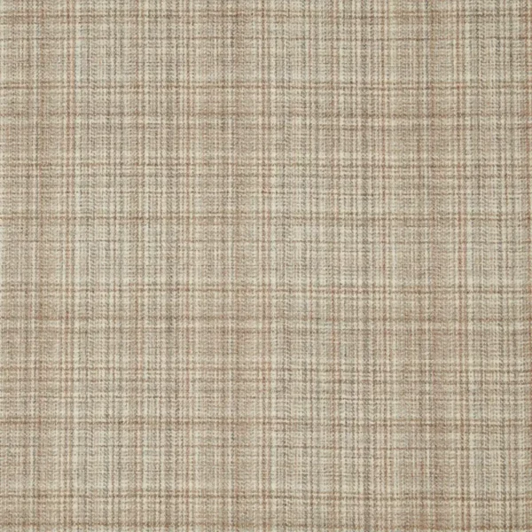 Gordale Fabric - Clay by neutral checked woolen fabric from Abraham Moon & Sons
