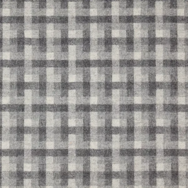 Causeway Fabric - Limestone by black-grey checked woolen fabric from Abraham Moon & Sons