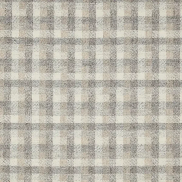 Causeway Fabric - Dolomite by brown checked woolen fabric from Abraham Moon & Sons