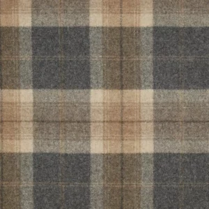 brown checked woolen fabric from Abraham Moon & Sons