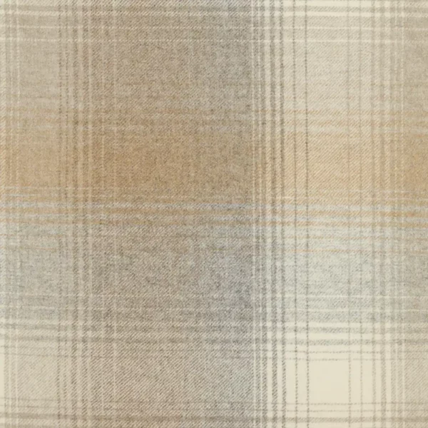 Scafell Fabric - Clay by neutral checked woolen fabric from Abraham Moon & Sons