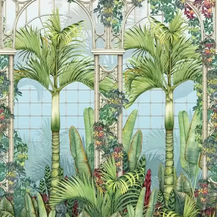 Palm House Wallpaper - Leaf Green swatch