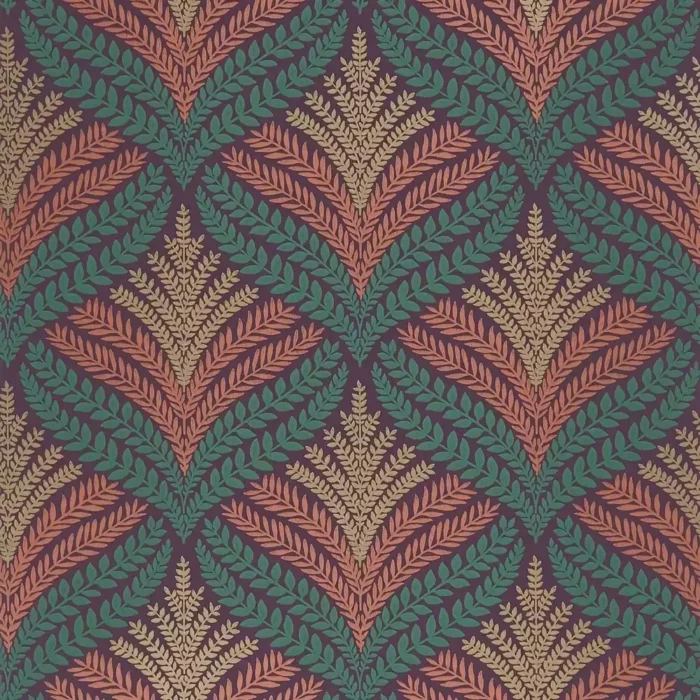 Sotherton Wallpaper -  Aubergine / Teal swatch