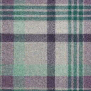 purple checked woolen fabric from Abraham Moon & Sons