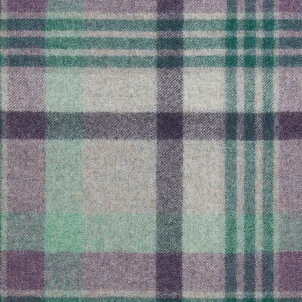 Melbourne Fabric - Heather by purple checked woolen fabric from Abraham Moon & Sons