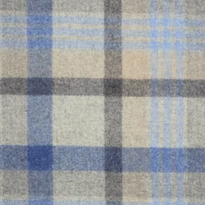 blue checked woolen fabric from Abraham Moon & Sons