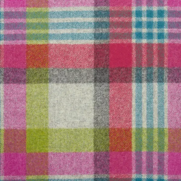 purple checked woolen fabric from Abraham Moon & Sons