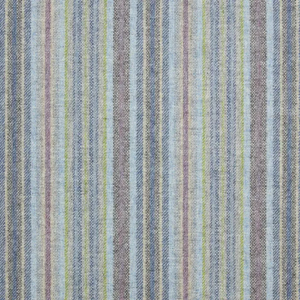 blue striped woolen fabric from Abraham Moon & Sons