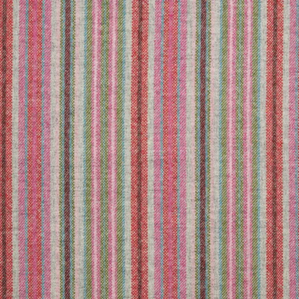 Santa Cruz Fabric - Silver / Multi by multicolour striped woolen fabric from Abraham Moon & Sons