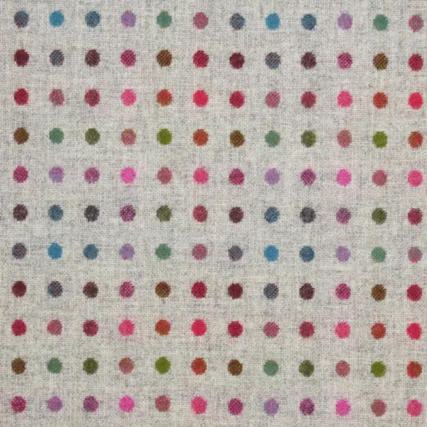 Multispot Fabric - Silver / Multi by multicolour spotted woolen fabric from Abraham Moon & Sons