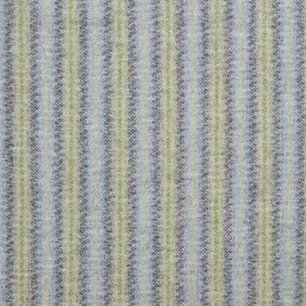 Tobago Fabric - Silver / Denim by purple striped woolen fabric from Abraham Moon & Sons