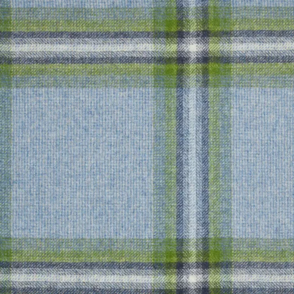New Orleans Fabric - Blue / Green by purple checked woolen fabric from Abraham Moon & Sons