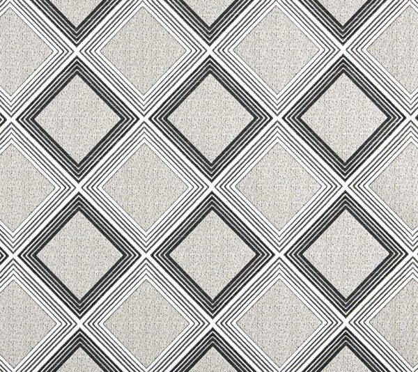 Power Fabric - Charcoal by black-grey geometric woven fabric from Beaumont Textiles