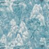 blue botanical cotton fabric from Beaumont Textiles