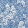 blue botanical cotton fabric from Beaumont Textiles